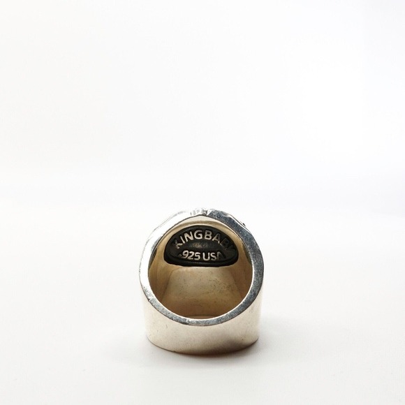 King Baby Studio Floral Scroll Belief Skull Ring Silver .925 MSRP $615 Size 8 - Picture 5 of 12